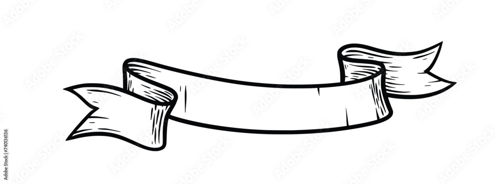 Fototapeta premium Outline sign kit of text banner ribbon