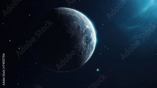 Bright Blue Glowing Moon background