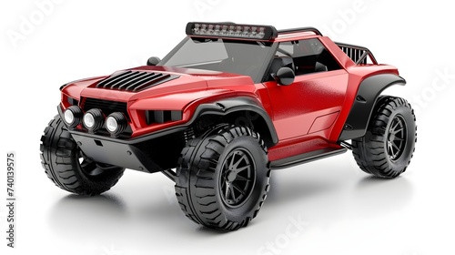 RC model rally, off road buggy. Isolated on white background, joy and fun sport © Anas Graphics
