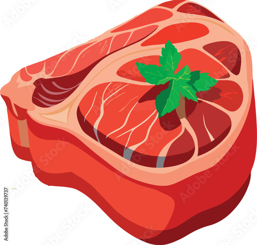 Raw meat fillet with parsley-
