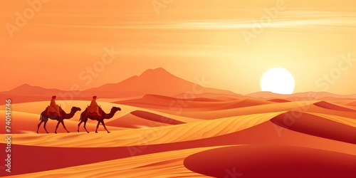 Explore the vast Sahara desert with a Bedouin and camel adventure. Concept Sahara Desert  Bedouin Culture  Camel Adventure  Desert Exploration  Outdoor Experience