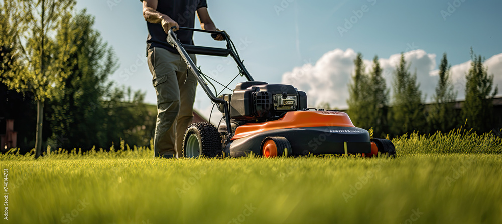 Obraz premium lawn mowing background
