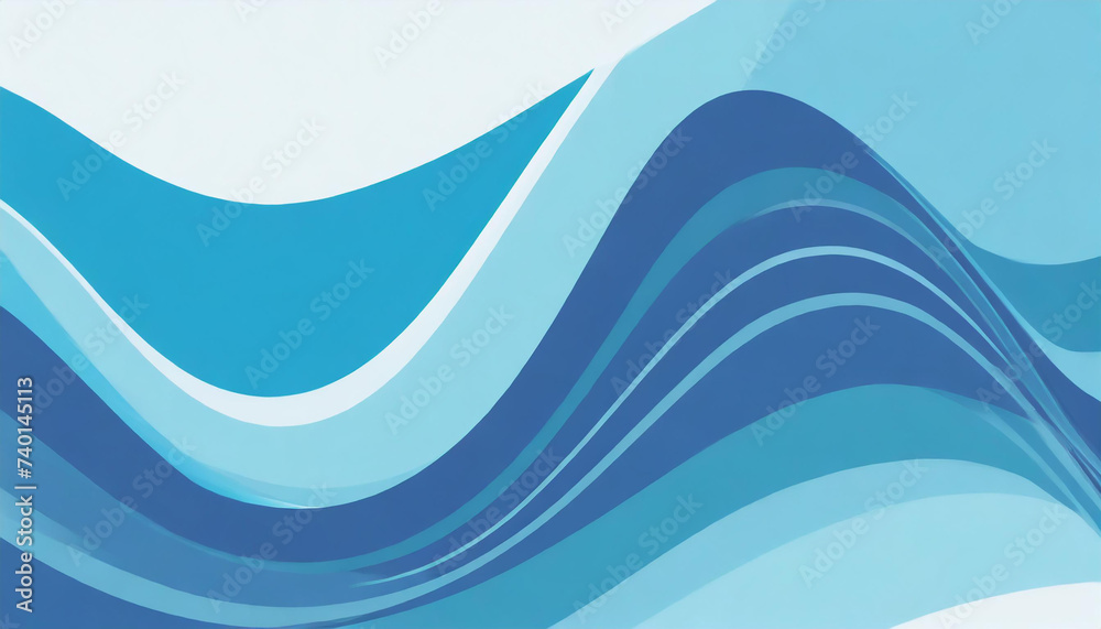 Blue waves abstract background, modern design