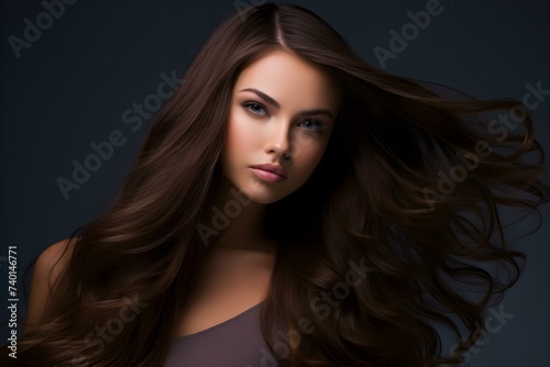 Girl with Beautiful, Long, Healthy Brunette Hair. Concept Haircare Tips, Natural Brunette Beauty, Long Hair Styles, Brunette Hair Care, Healthy Hair Maintenance