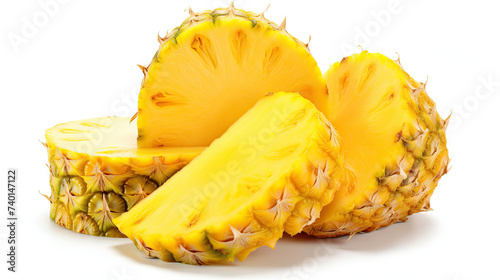 Pineapple Slices. isolated on white background