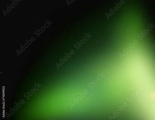 Glowing green blurred light gradient dark grainy black vertical background glowing light spot copy space