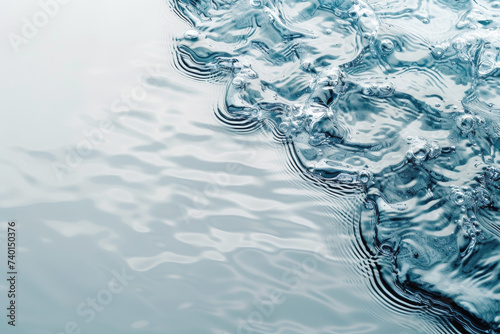 Blue water with delicately formed ripples. The surface of the water is depicted in a state of serene movement, creating a peaceful and tranquil image