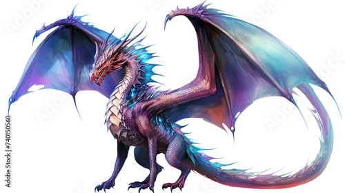 Fantasy dragon on white or transparent background