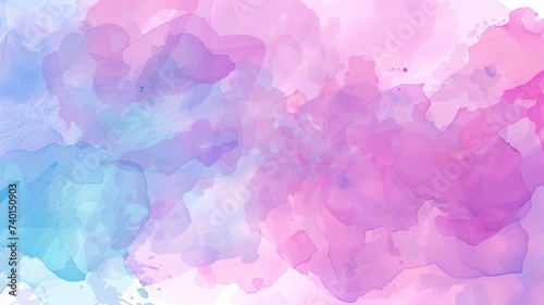 Watercolor Wet Background. Blue and pink watercolor abstract background. Hand painted watercolor background