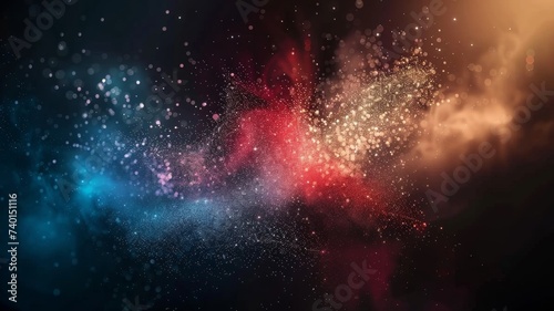 Colorful particles, abstract background 