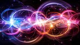 Cosmic explosion, birth or death of stars neon lights
