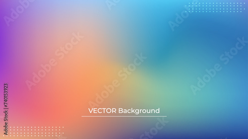 Smooth and blurry colorful gradient mesh background. Modern bright rainbow colors. Easy editable soft colored vector banner template. Premium quality