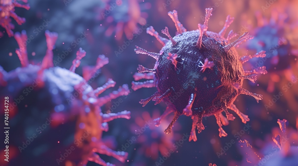 a close up of a virus - obrazy, fototapety, plakaty 