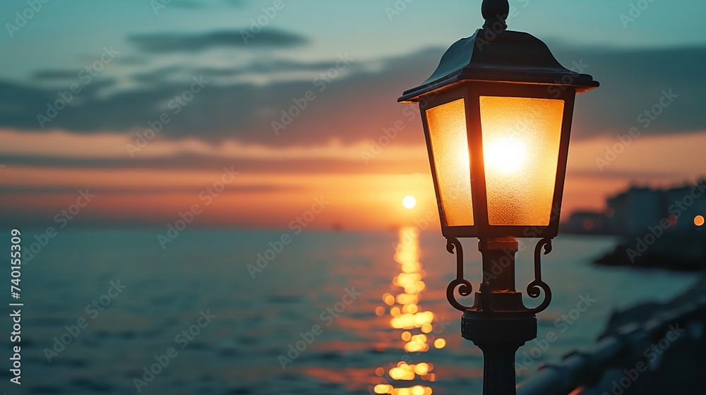 a street light with the sun setting in the background and clouds in the sky above it a street light with the sun setting in the background and clouds in the sky above it