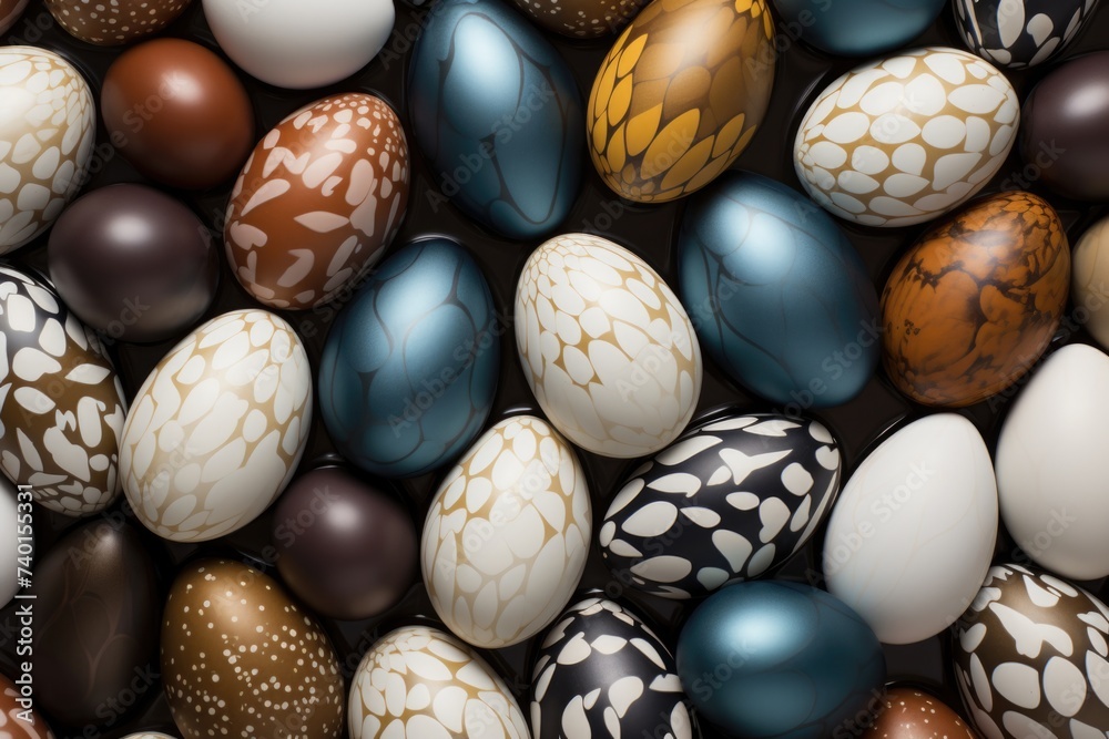 A stack of vibrant Easter eggs, perfect for holiday designs A stack of vibrant Easter eggs, perfect for holiday designs