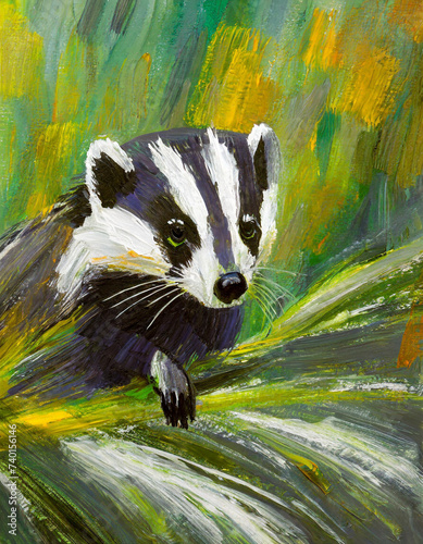 Badger abstract art painting
