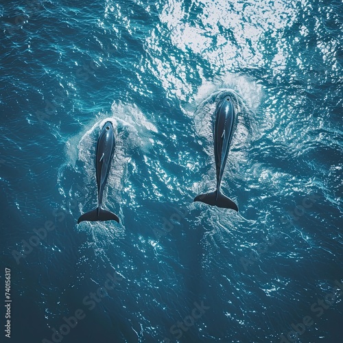 Aquatic splendor: giant whale showcasing its magnificence in the ocean. Generated by AI