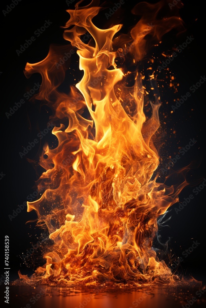 fire with exceptionally intense flames, creating a scene of remarkable energy and heat