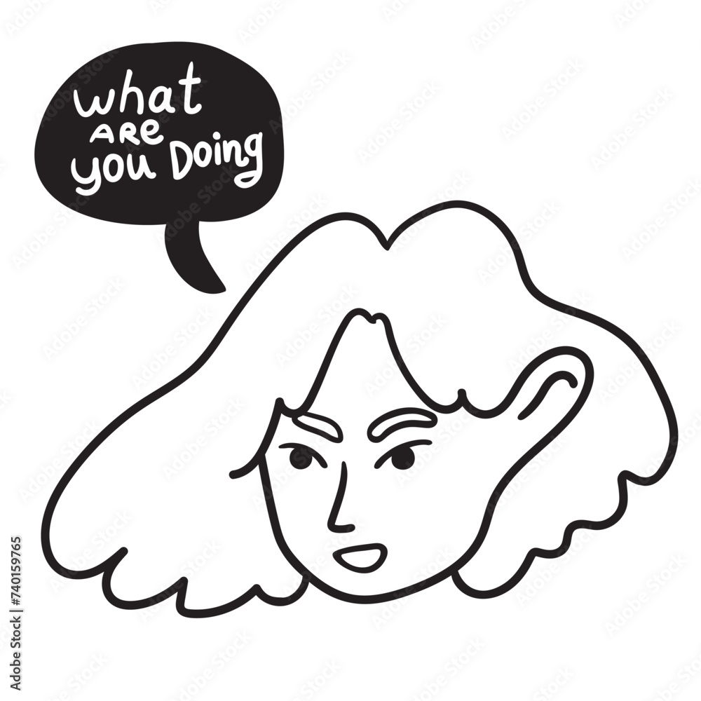 character portrait in doodle style in vector. line art for avatar design sticker coloring postcard poster print character portrait in doodle style in vector. line art for avatar design sticker coloring postcard poster print