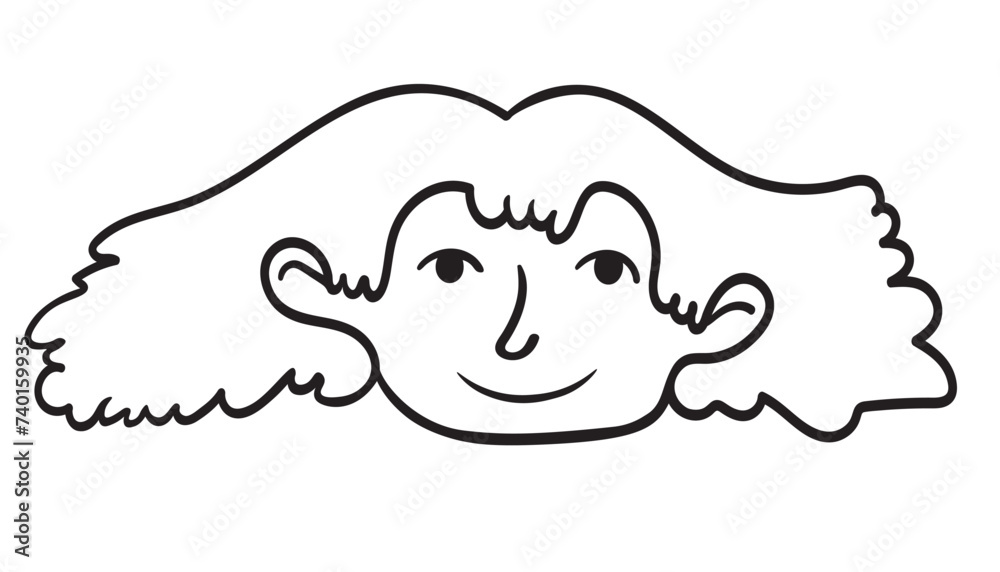 character portrait in doodle style in vector. line art for avatar design sticker coloring postcard poster print character portrait in doodle style in vector. line art for avatar design sticker coloring postcard poster print