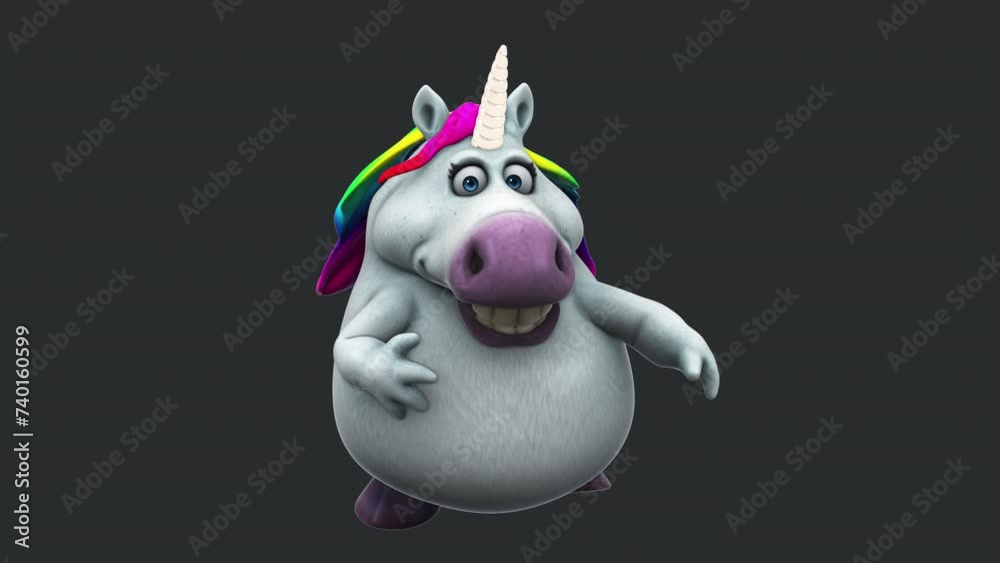 Fun 3D cartoon unicorn dancing (with alpha channel) Fun 3D cartoon unicorn dancing (with alpha channel)