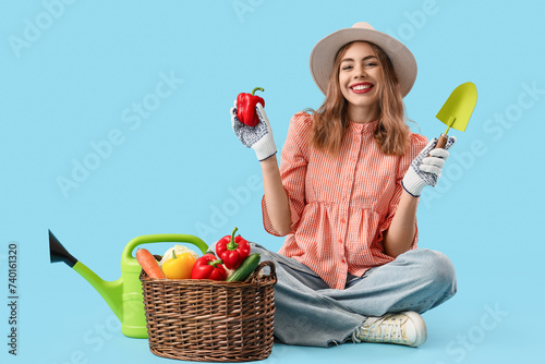 Young female farmer with fr...