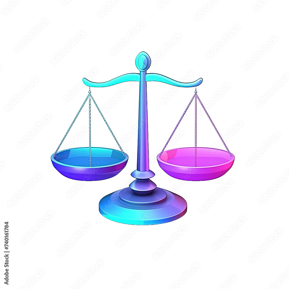 Imbalance scales on white or transparent background Imbalance scales on white or transparent background