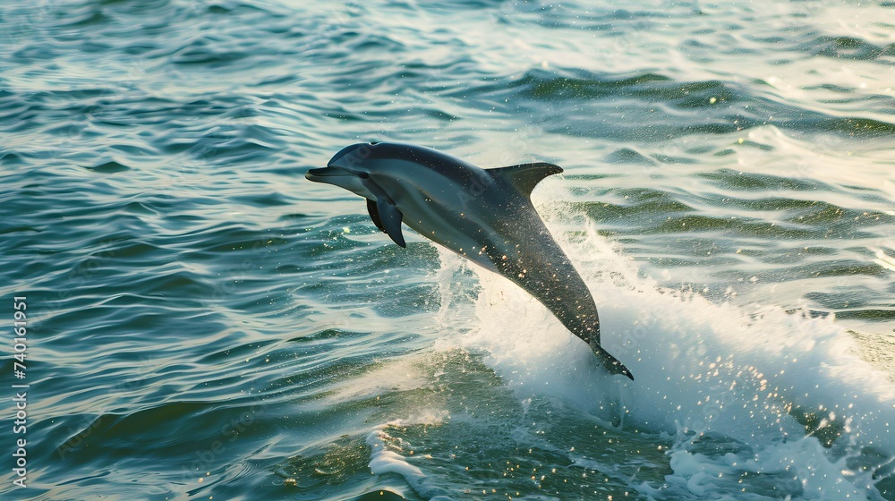 Naklejka premium dolphin jumping out of water