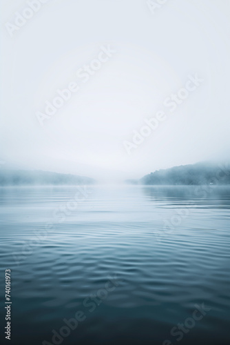 Tranquil Abstract Art: Calm Seascape Painting in the Fog