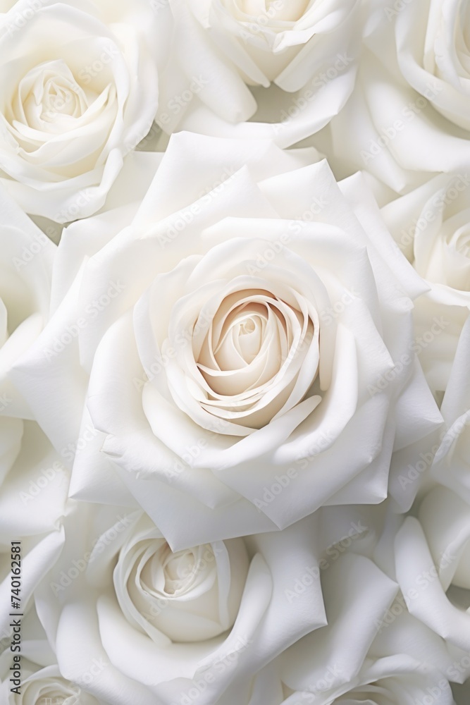 Close up view of a bunch of white roses. Perfect for wedding invitations Close up view of a bunch of white roses. Perfect for wedding invitations