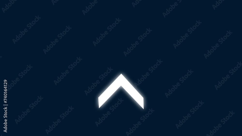 Abstract swipe up arrow icon animation background.
