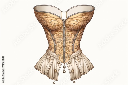 Canvas Print A corset displayed on a white background