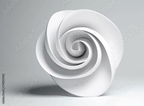 White curves with abstract geometry, 3d rendering. Computer digital drawing.  © DreamArt