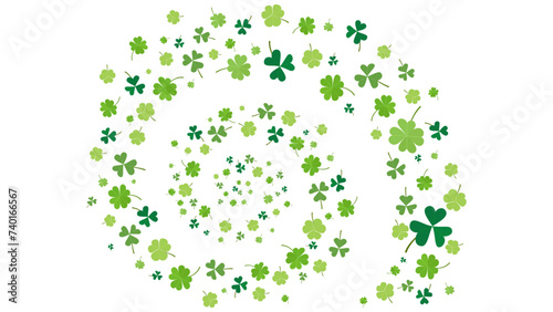 Fun explosion green clover leaf with happy Saint Patrick s Day