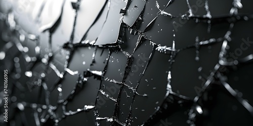 A striking monochrome wall shattered glass effect evokes drama and tension. Concept Monochrome Wall, Shattered Glass, Drama, Tension, Photography © Ян Заболотний