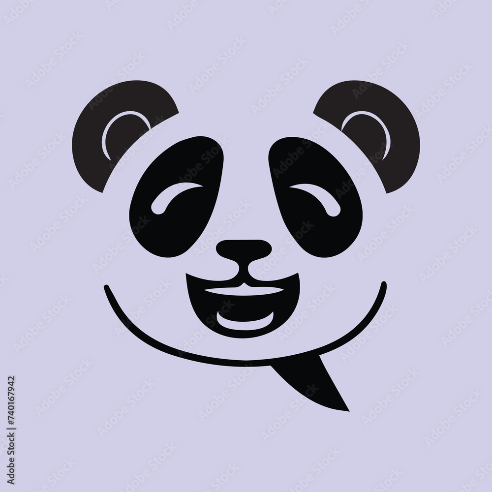 panda chat negative space logo panda chat negative space logo