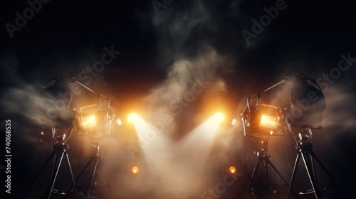 Bright stage lights in a group, perfect for event and entertainment themes