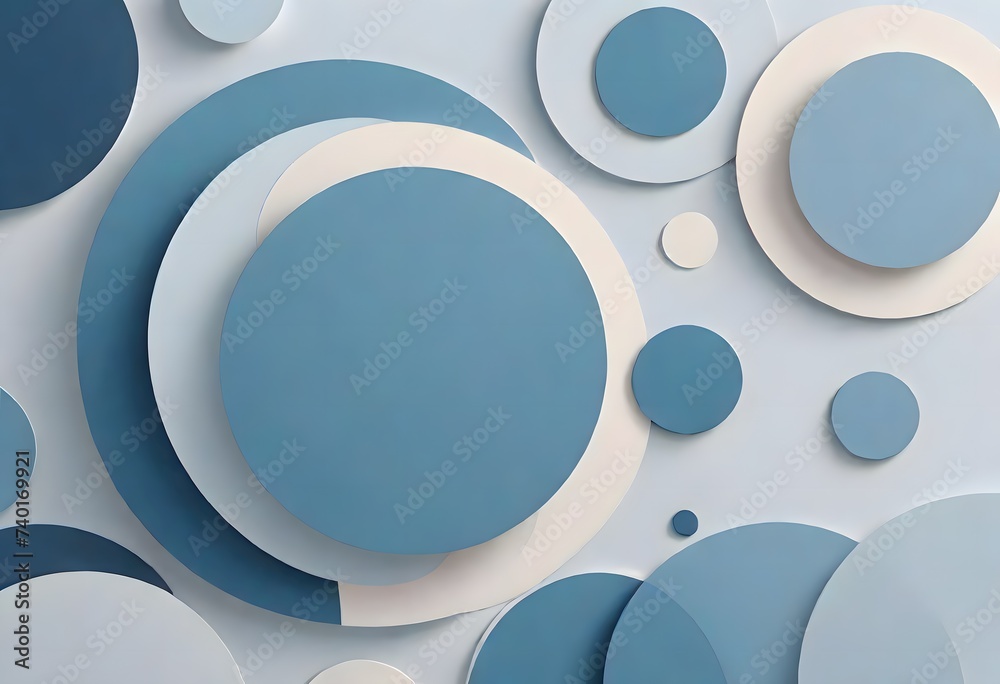 Abstract Art Featuring Various Sized Circles in Shades of Blue on a White Background, Generative AI Abstract Art Featuring Various Sized Circles in Shades of Blue on a White Background, Generative AI