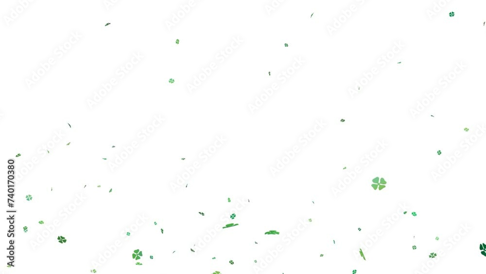 explosion de trèfles verts à quatre feuilles - rendu 3D - canal alpha séparé