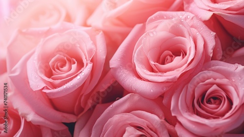 A close-up of a bunch of pink roses. Perfect for floral designs