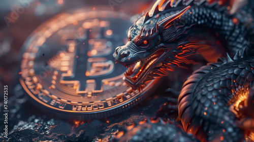 Legends of the digital age where the king and dragon of cryptocurrency and artificial intelligence rule over a new dynasty