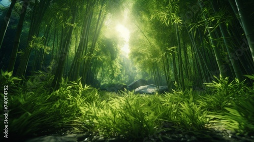 A Lush Green Forest Bursting With Trees