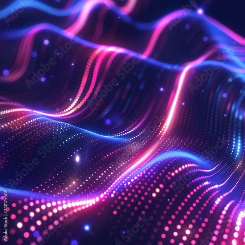 Abstract background with pink blue neon moving high speed