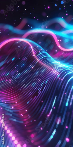 Abstract background with pink blue neon moving high speed
