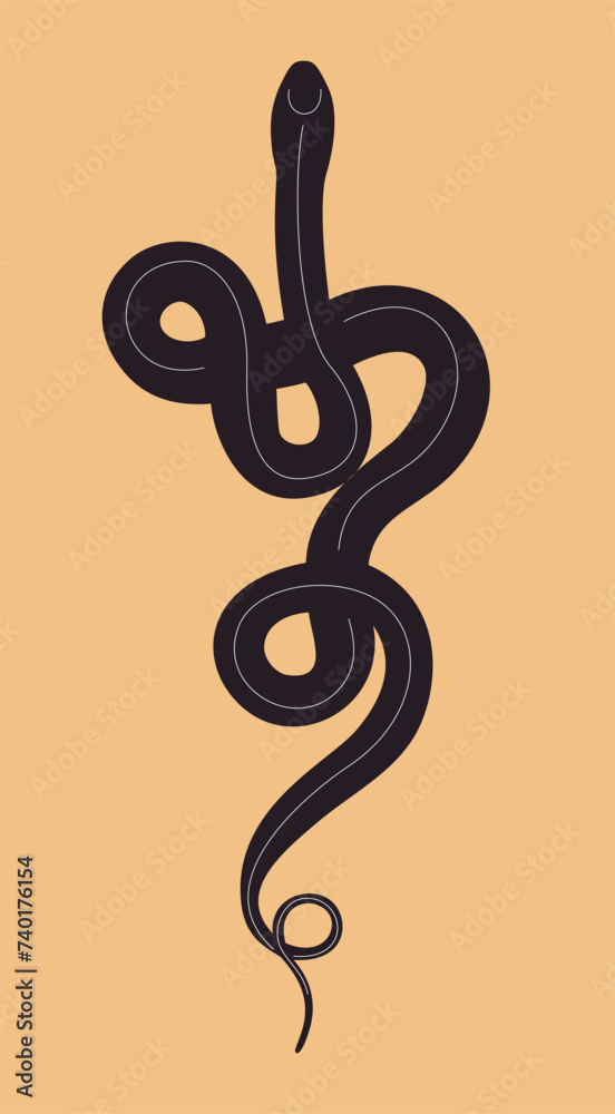 Beautiful shape of snake silhouette. Isolated vector illustration. Beautiful shape of snake silhouette. Isolated vector illustration.