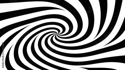 Black and white spiral background,, Infinite Spiral A Journey into the Depths of a Black and White Striped Vortex