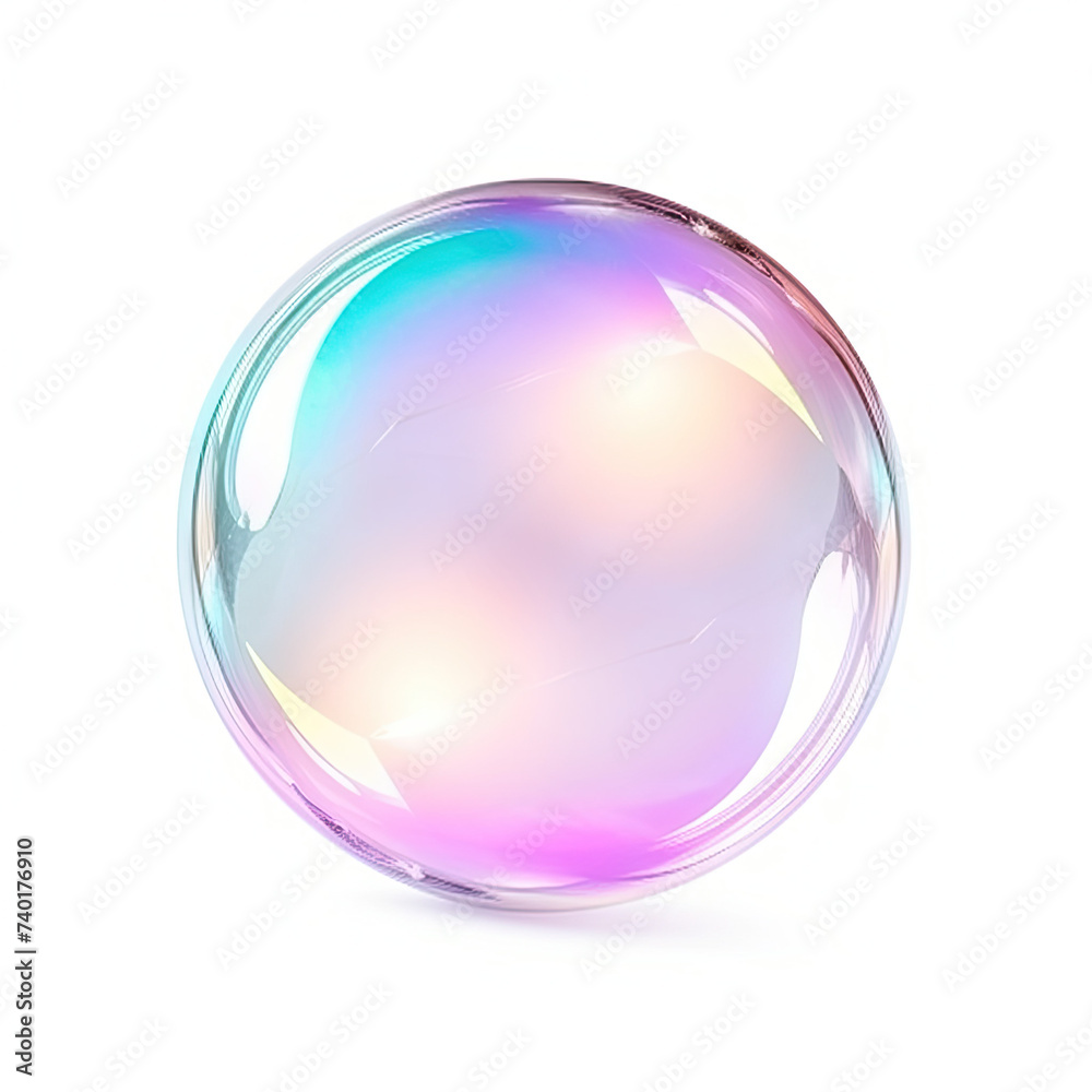 Soap bubbles isolated on white Background