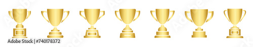 Trophy cup icons set. Winner prize icon collection. Trophy symbol. Victory logo.