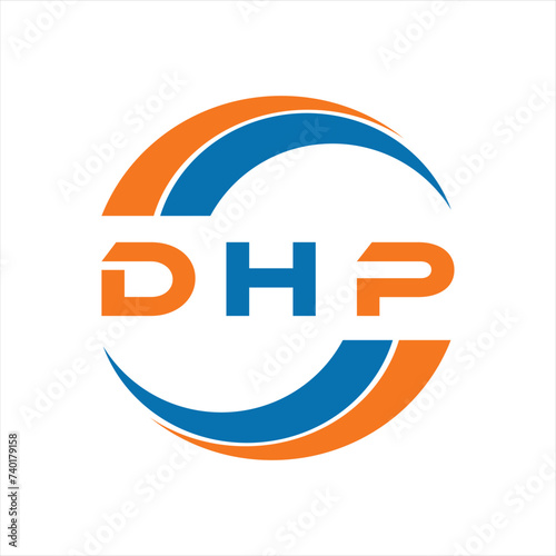 DHP letter design. DHP letter technology logo design on white background. DHP Monogram logo design for entrepreneur and business photo