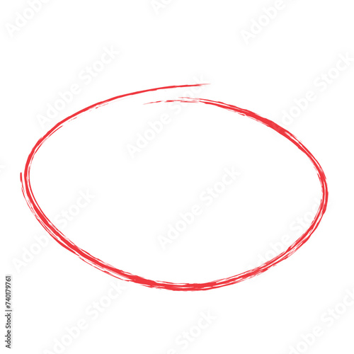 red hand drawn oval marker, circle highlighter
